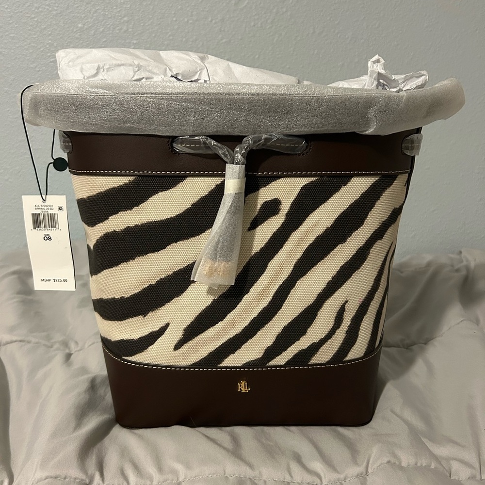 NWT Ralph Lauren zebra bag!!